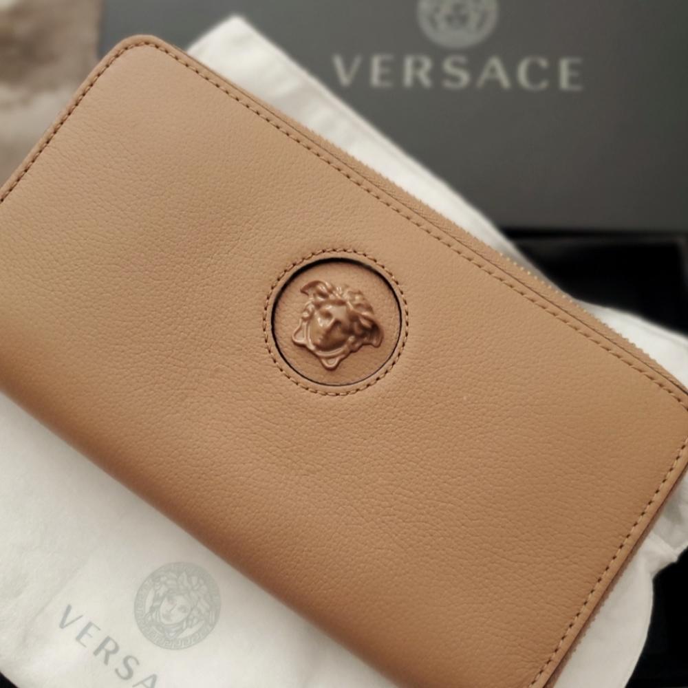Versace Wallet Beige Light Brown